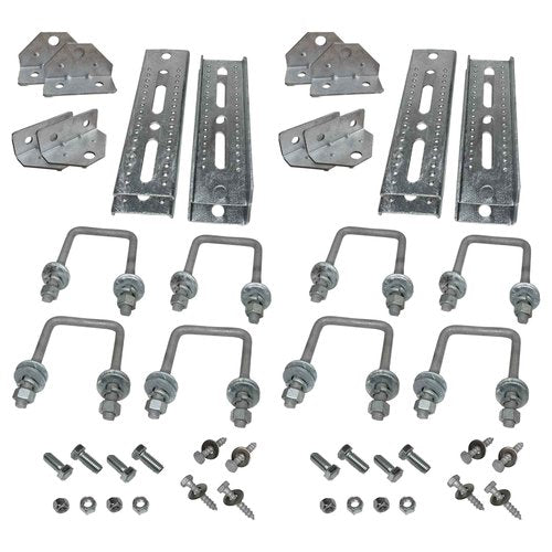 8 Pack 8" Galvanized Swivel Top Bunk Bracket Kit with Hardware for Boat Trailer, fits 3x3 Cross Members, Heavy Duty (8 Pack)