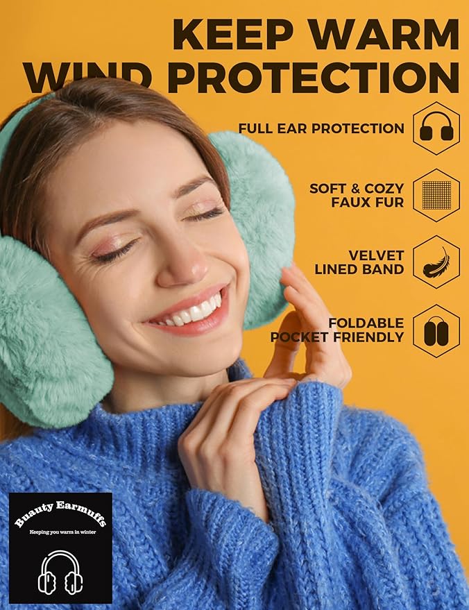 Buauty Ear Muffs Winter Women Men Soft Earmuffs Cute Ear Covers Cold Weather Fluffy Ear Warmers Headband Winter Accessories