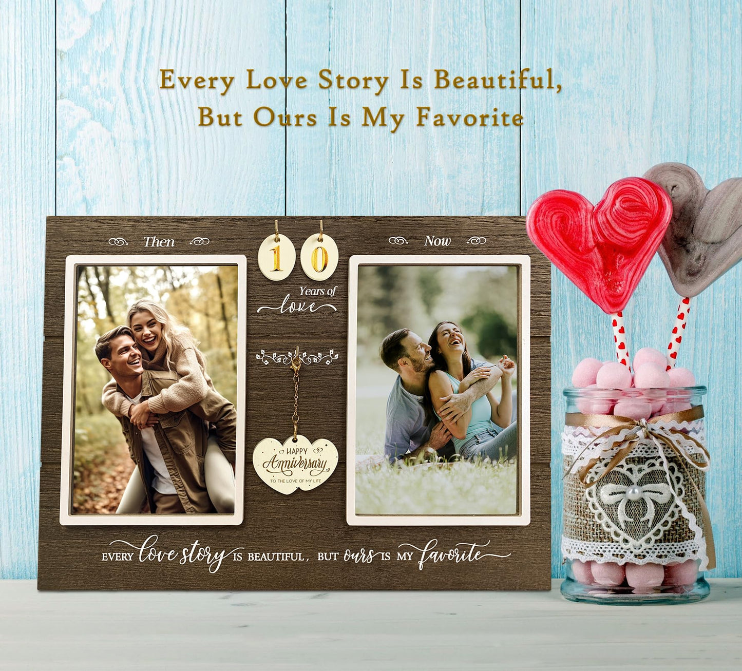 A'arkaJ Anniversary Wedding Gifts for Couple Parents Wife Husband. (1-99) Years Then & Now Anniversary Picture Frames(3 Options).