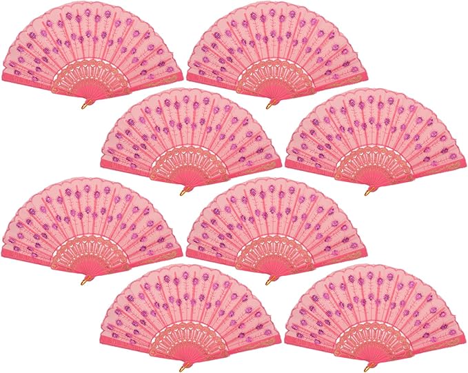 QIRMIZI 30 Pcs Bulk Spanish Hand Fans – Foldable Handheld Fans for Women – Perfect for Parties, Weddings, Church, Dancing,...
