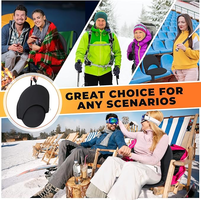 Teenyyou Heated Stadium Seat Cushion for Bleachers with Back Support Extra Portable Foldable Heating Stadium Seats Chair Pad with USB 3 Level Heating Pocket for Outdoor Sport