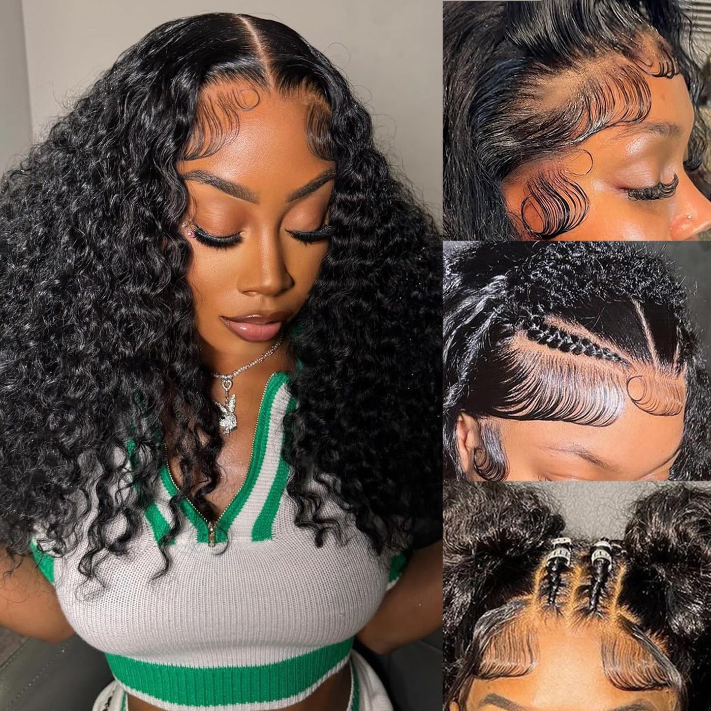 Simeider 18 Inch Burgundy Deep Wave Lace Front Wigs Human Hair 13x6 HD Frontal Human Hair Red Curly Lace Front Pre Plucked Burgu