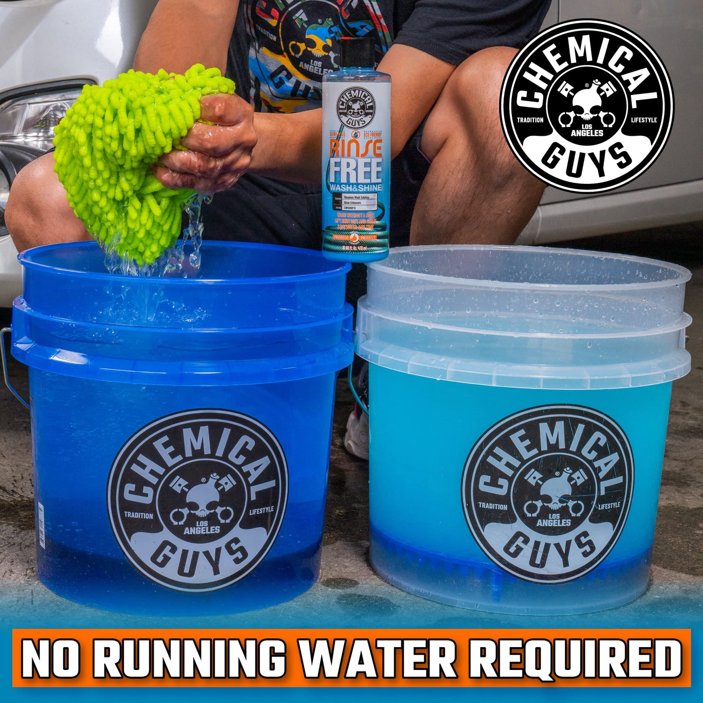 Chemical Guys CWS88864 Rinse-Free Car Wash & Shine Rinseless Soap (Use with Bucket), Safe for Cars, Trucks, SUVs, Motorcycles, RVs & More 64 fl oz (Half Gallon)