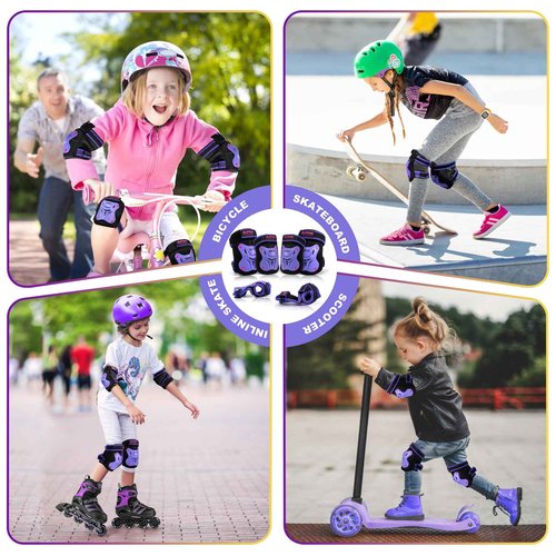 2PM SPORTS Vinal S Inline Skates & Purple M Protective Gear Set