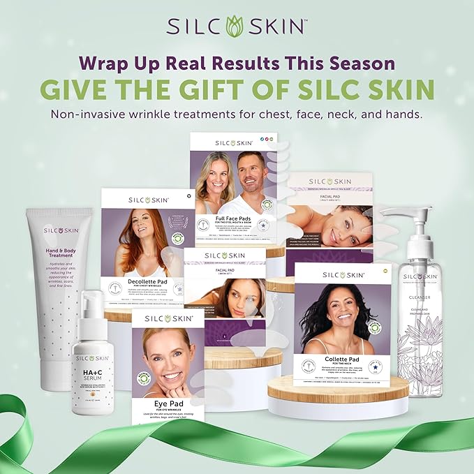 Silcskin Facial Pad Full Face Set Reusable Self Adhesive Silicone Face Patches For Lines Around Eyes And Mouth, Spa At Home Holiday Gift For Her