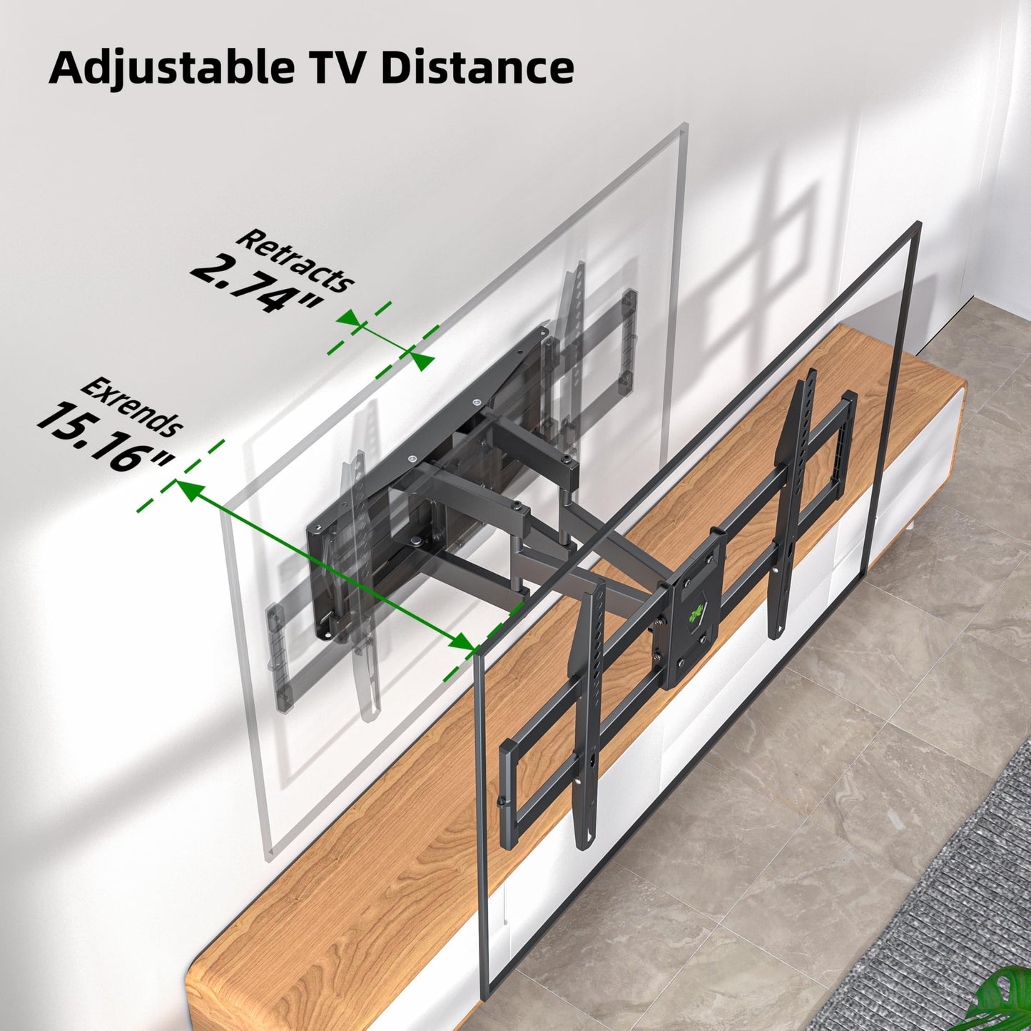 Full Motion Tv Wall Mount For Most 37-84 Flat Screen Tv, Swivel Or Tilt Tv Wall Bracket With Dual Articulating Arms, For 12-16 W