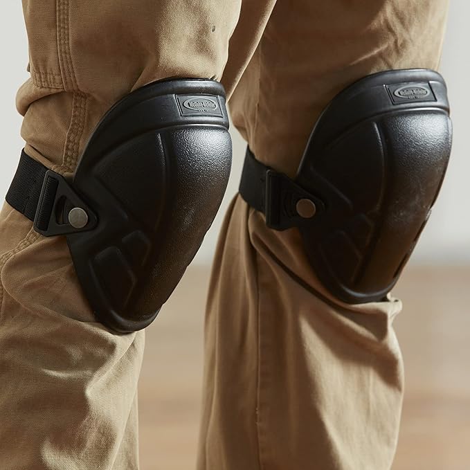 McGuire-Nicholas - 1MN-350 Tuff Shell Knee Pads | Lightweight Ergonomic Design Lined with High Density EVA Foam | All-Weather Knee Pads for Flooring, Construction, Painting, Welding, Plumbing,black