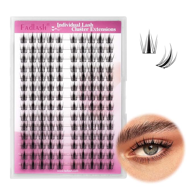 FADLASH Lash Clusters DIY Lash Extensions Fairy Eyelash Clusters Manga Cluster Lashes Individual Lashes Thin Band Cluster Eyelash Extensions Volume (D21)