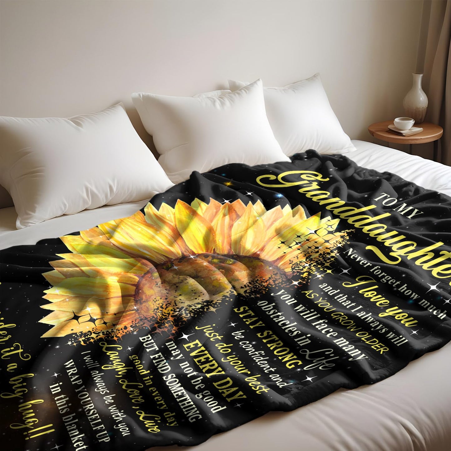 KJACGAD Granddaughter Gifts from Grandma, Birthday Gifts for Granddaughter, Granddaughter Gifts, Granddaughter Gifts from Grandparents Throw Blankets 60" x 50"
