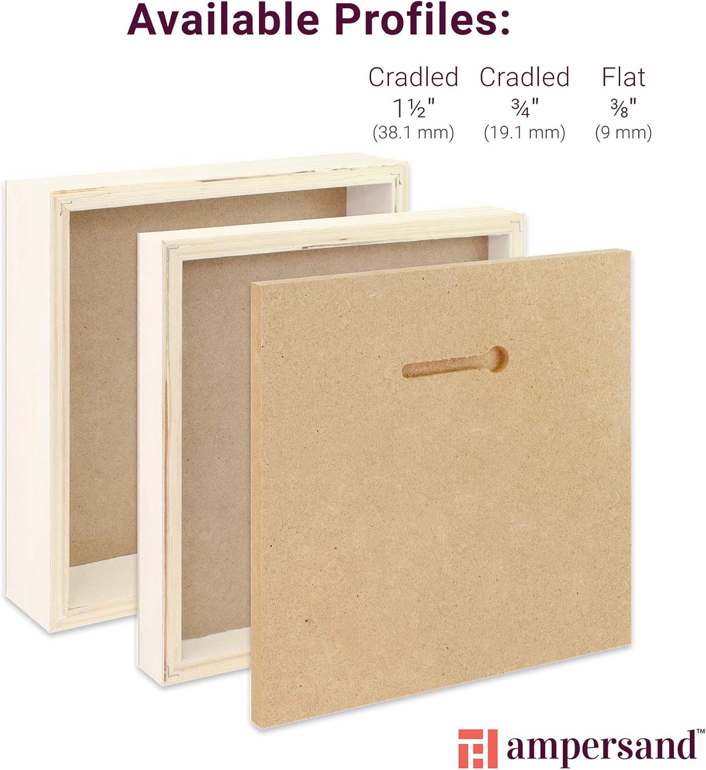 Ampersand Art Supply Wood Gesso Art Painting Panel: Canvas Texture, 3/8 Inch Depth, 6" x 6"