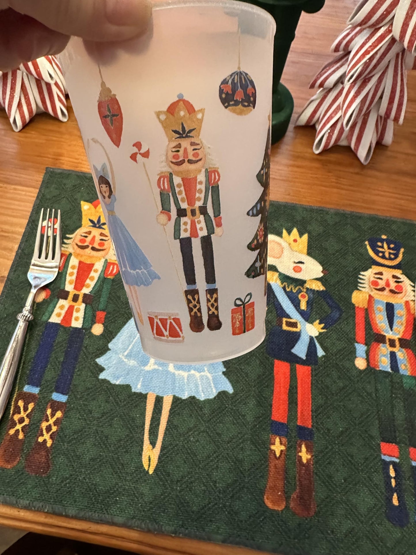 Marye-Kelley Christmas Nutcracker Suite Shatterproof 20 Oz Frosted Cups - Set of 6 Cups - BPA Free - Made in the USA Dishwasher Safe