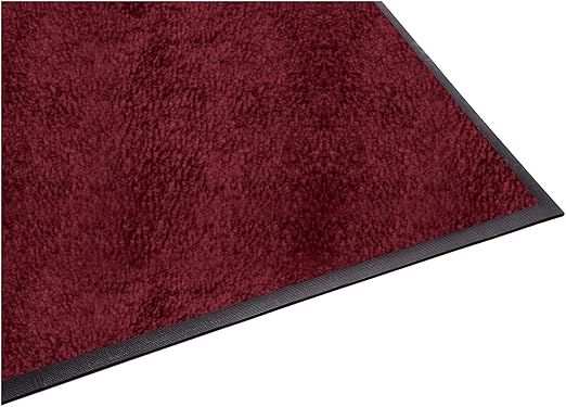 Guardian Platinum Series Indoor Wiper Floor Mat, Rubber with Nylon Carpet, 2'x8', Burgundy
