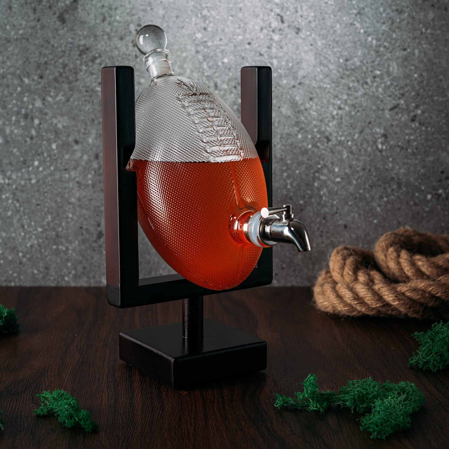 Football Gifts for Men Dad - Whiskey Decanter with Upright Field Goal Holder, Decanter Set & Glasses, Birthday Gift Ideas from Daughter Son, Retirement Bar Stuff Father, Him Brother, Bar