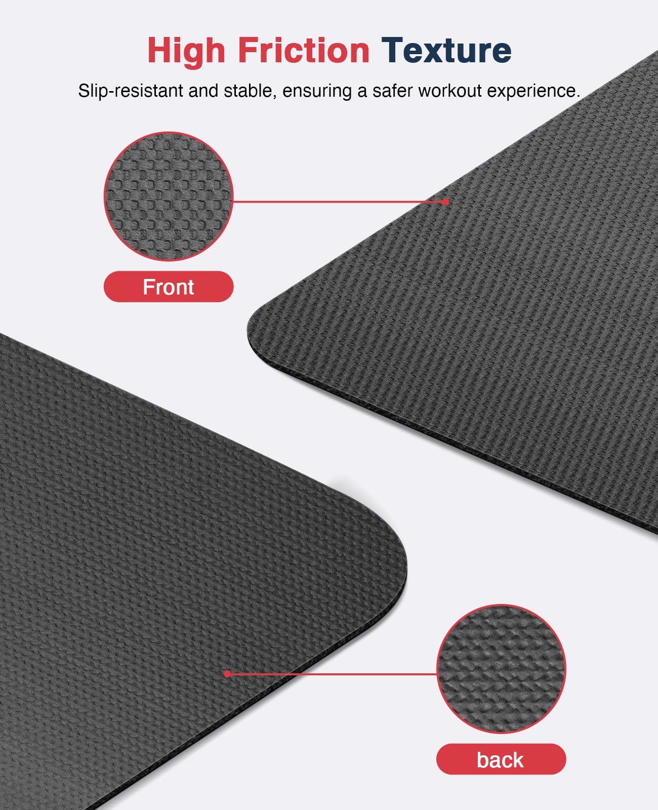 Redliro Treadmill Mat for Hardwood Floors, Exercise Equipment Mat, Non-Slip Ultra Durable Workout Mats High Density Jump Rope Exercise Bike Fitness Mat, Perfect for Exercise & Carpet Protection