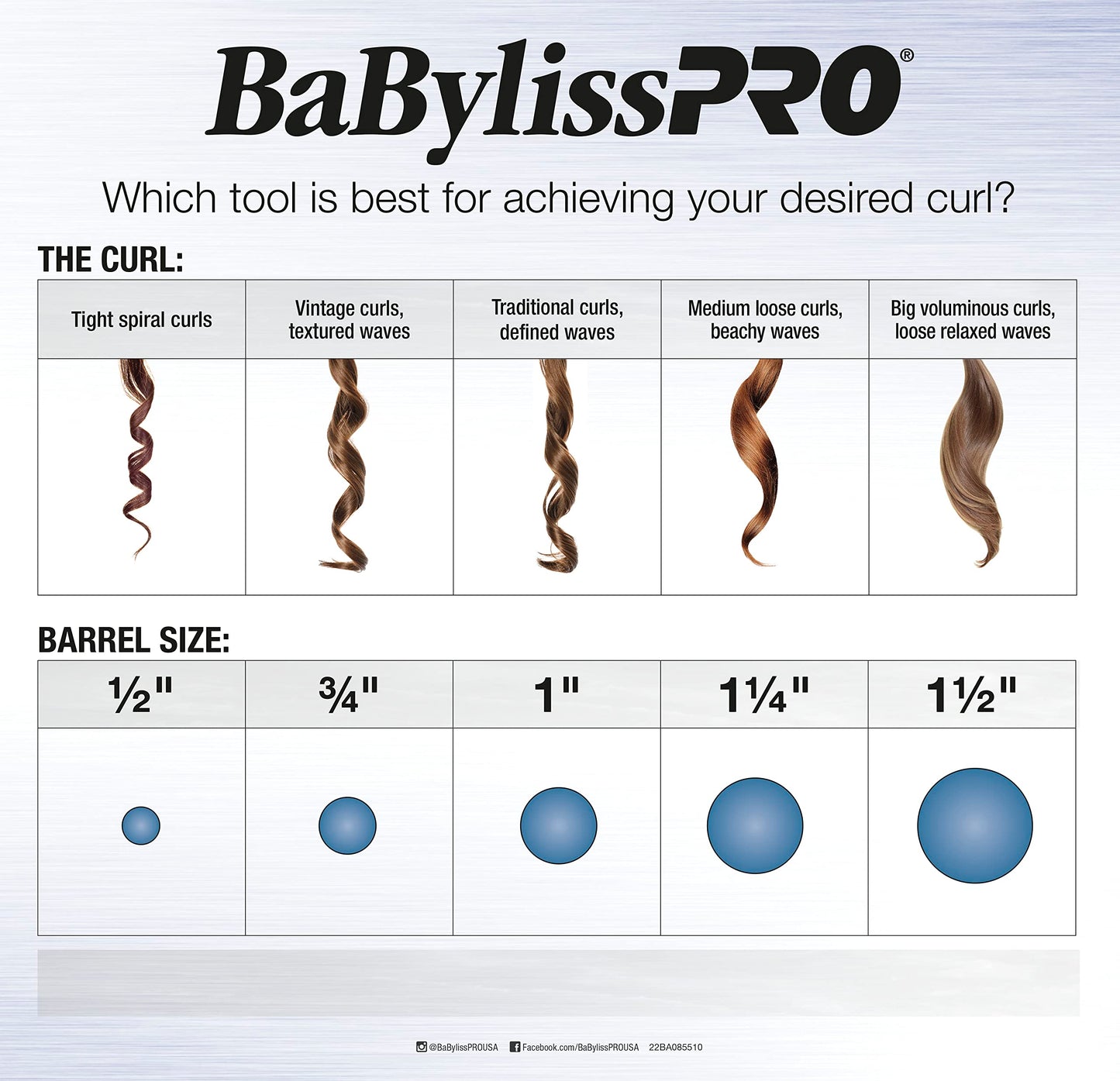 BaBylissPRO Nano Titanium 1 1/4 inch Curling Iron for Loose Curls & Beach Waves, Marcel Professional Hair Curler for All Hair Ty