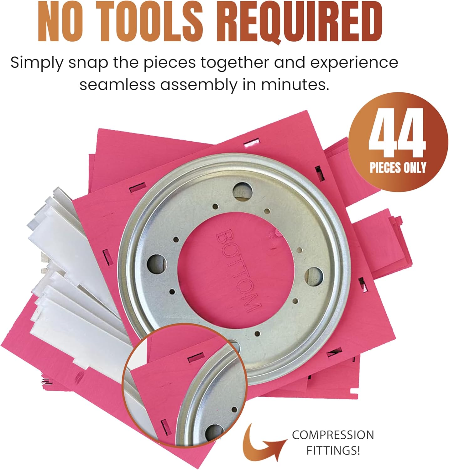 TORCHED DISPLAYS 4-Sided Rotating Display Stand - Craft Shows, Trade Shows, Markets - Small & Medium-Sized Items like Stickers, Postcards, Coasters, Note Pads, Napkins, Easy to Assemble (Pink)