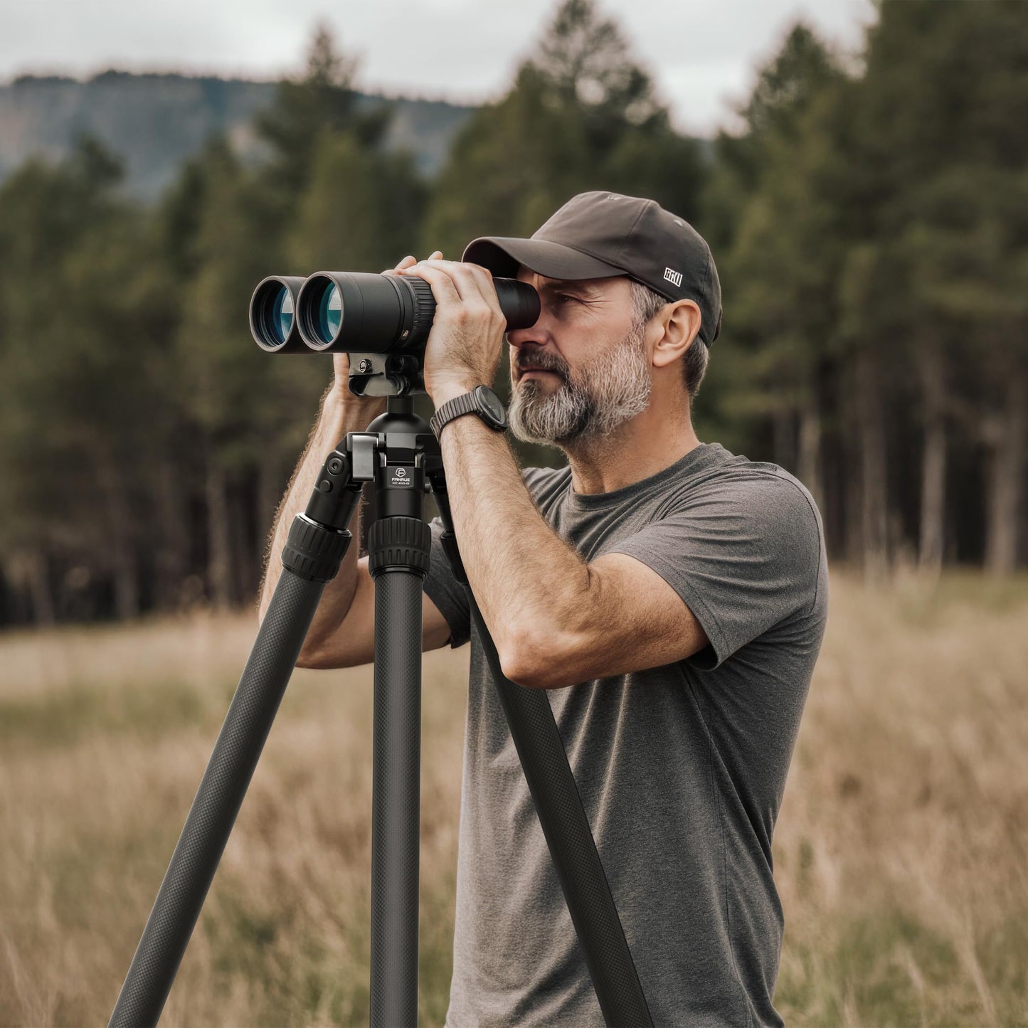 FANAUE ST-65 Carbon Fiber Tripod for Hunting with Arca Swiss QR Plate, Camera Tripod Stand for Photography, 360 Rotate Ball Head Adapter, Rifle Rest Saddle Mount