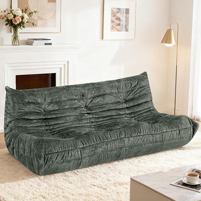 HABUTWAY Bean Bag Chair, Giant Bean Bag Chairs for Adults, 3 Seater Fireside Chair, Lazy Large Floor Bean Bag Sofa for Living Room, Bedroom, Dorm, Office (Green)