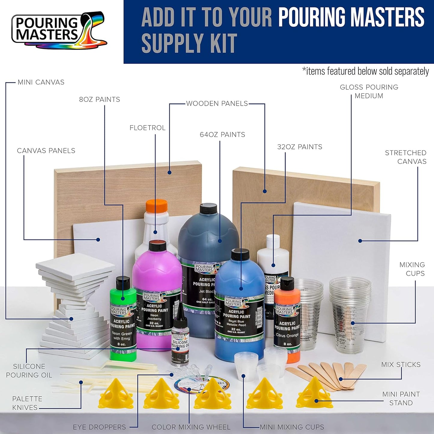 Pouring Masters 16 Oz (Pint) Acrylic Pearlescent Effects Medium - Creates Pearl Iridescent Metallic Shimmer for Fluid Art & Acrylic Painting