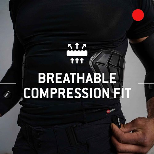 G-Form Men's Pro-X3 Short Sleeve Shirt - Protective Baselayer Shirt for Biking - Breathable Padded Compression Undershirt & Shoulder Protection - Breathable Bike Armor - Black, Adult Small