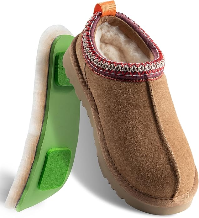 MelSyd Womens Slippers Sheepskin Indoor-Outdoor: 100% Australian Merino Wool Lined with Memory Foam Cozy House Shoes - Sli...