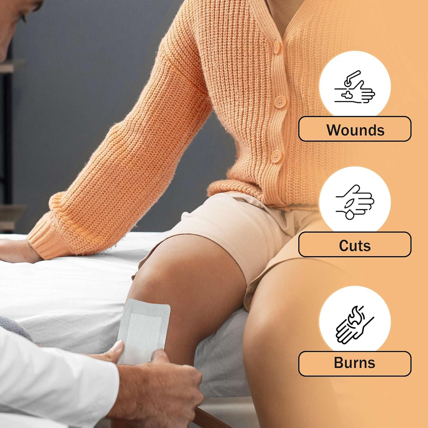 Bordered Gauze Island Dressing 6x6-25 Large Adhesive Bandages for Wound Protection - Good for Hospitals, Medical Facilities, First Aid Kits, and More