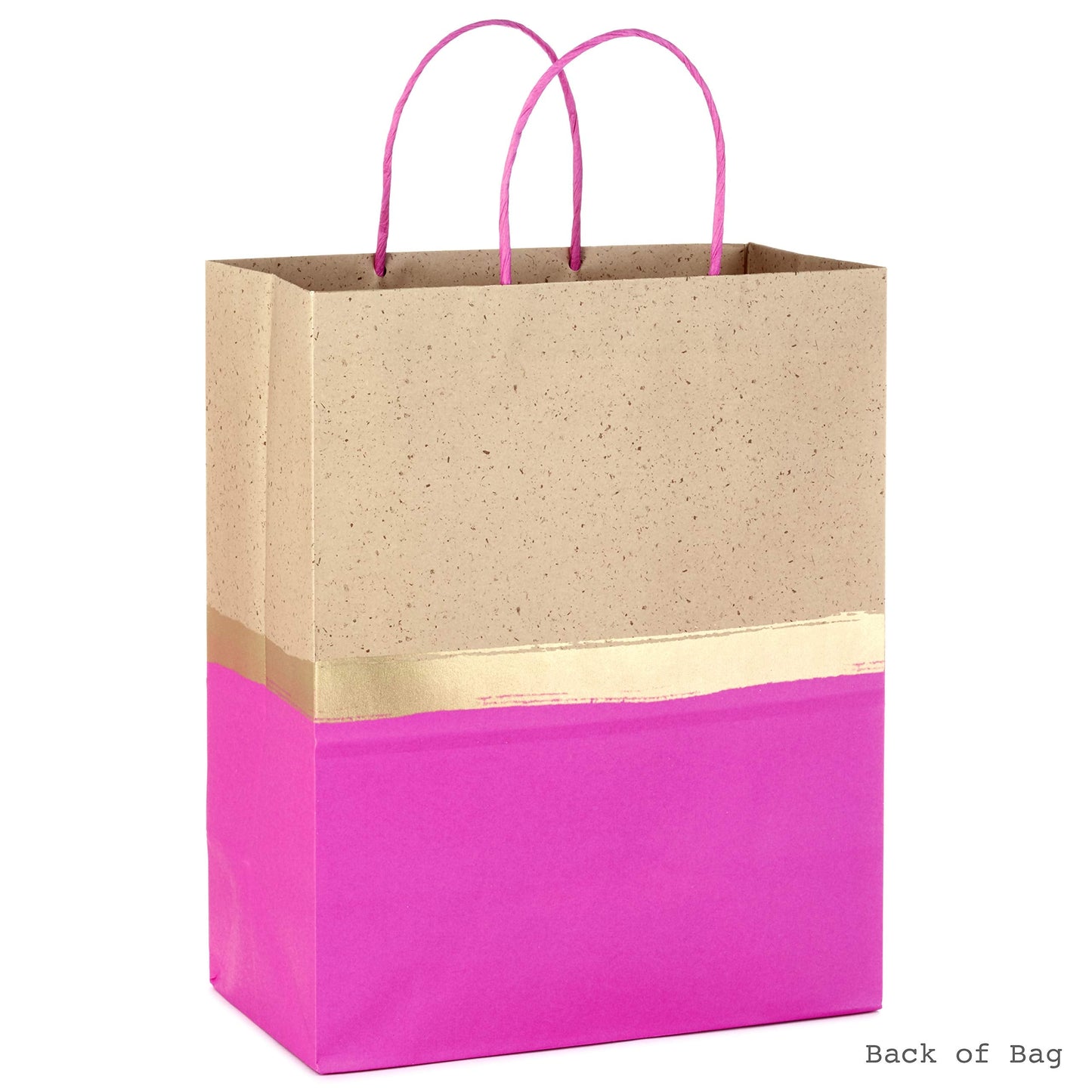 Hallmark 13" Large Paper Gift Bags, 6-Pack (Pink & Kraft) for Christmas, Birthdays, Mother's Day, Weddings, Baby Showers, Bridal Showers, Any Occasion