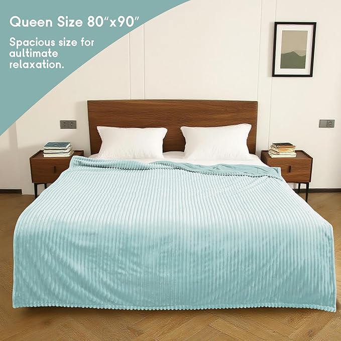 Heated Blanket Electric Blanket Queen Size 84''x90'' with 10 Heating Levels, 1-12 Hour Auto Shut Off, Machine Washable, Dual Controller Soft Warming Blanket for Couch, Bed, Office - Pale Green