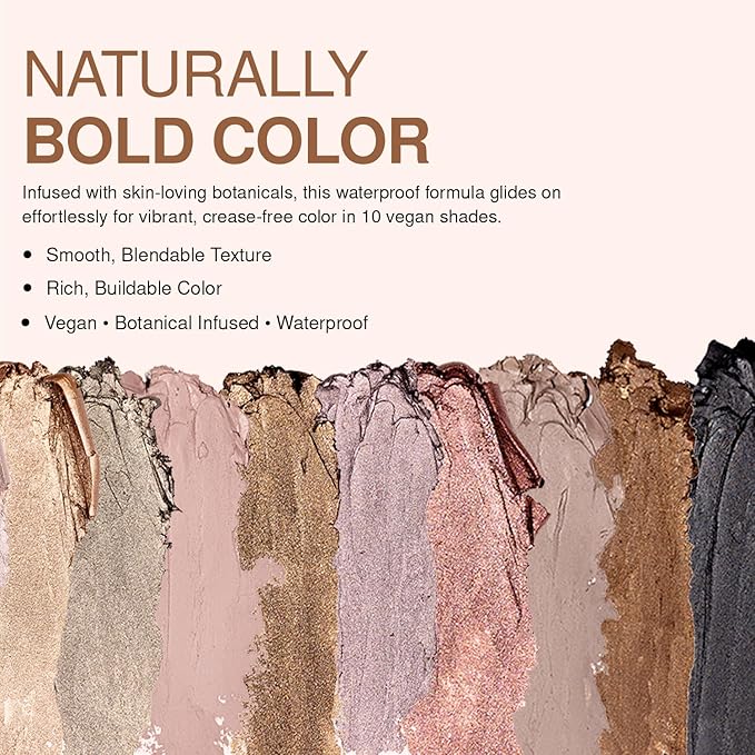 Palladio Waterproof Eyeshadow Stick with Blending Sponge, Long Lasting & Effortless Application, Smudge Free & Crease Proof Formula, Matte & Shimmer Shades, Buildable Eye Shadow (Burgundy Shimmer)