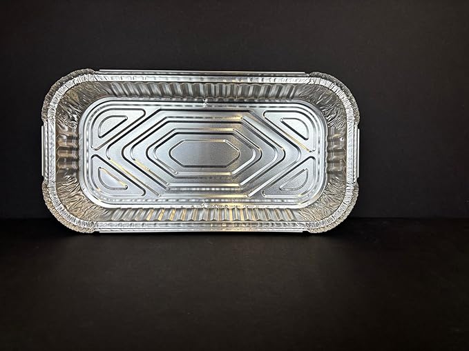 Oblong 3 Lb Aluminum Foil Pan | 250 Pcs Durable & Versatile Oblong Disposable Baking Trays | Foil Pans for Serving Foods Hot Meals Baking Desserts BBQs Catering