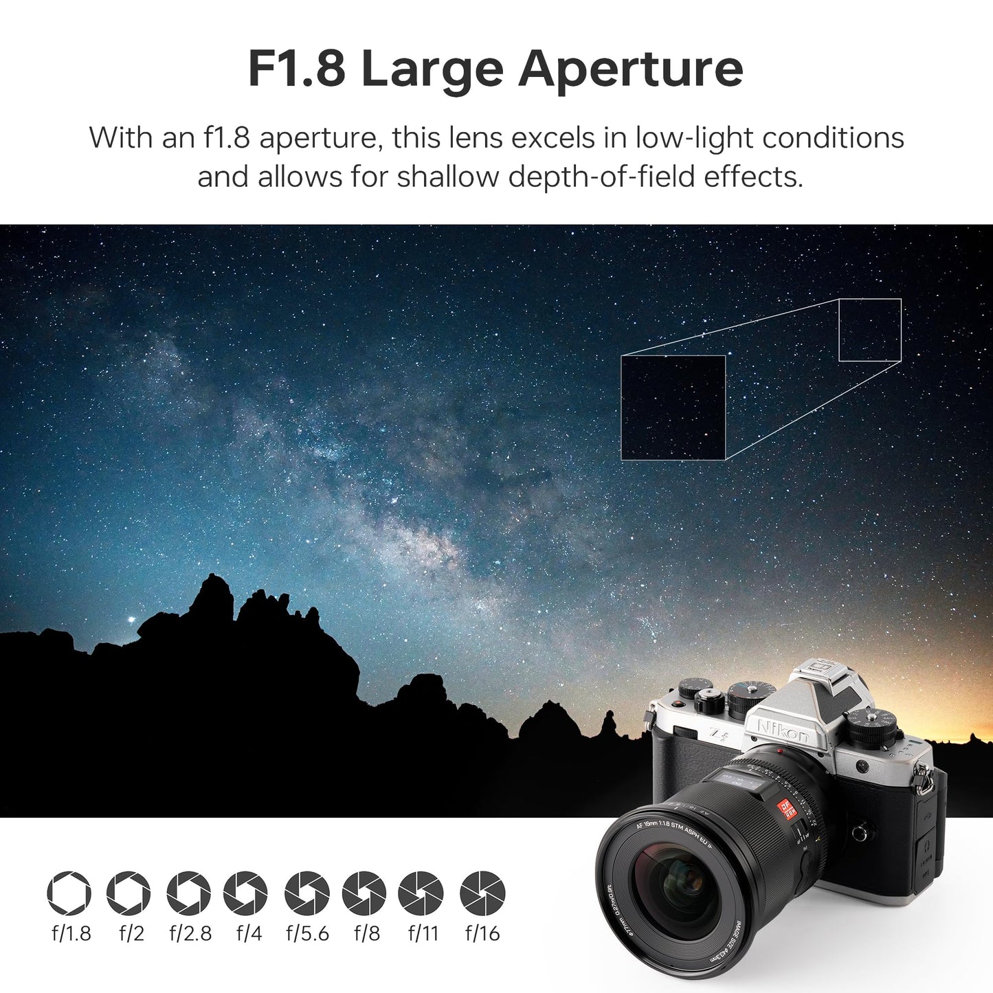 VILTROX 16mm f/1.8 Z Lens for Nikon Z-Mount Full Frame Prime Wide Angle Autofocus DF Lens with LCD Screen AF/MF Switch Compatible with Nikon Z Mount Z5 Z50 Z6 Z6II Z7 Z7II ZFC Z30 Z9 Z8 ZF