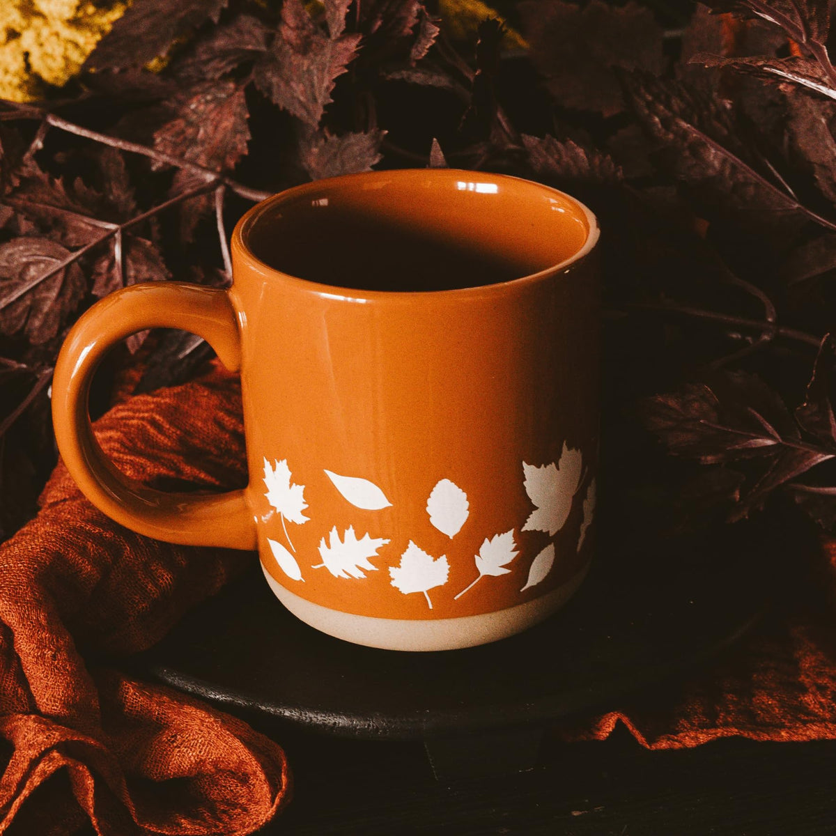 Sweet Water Decor Fall Mug Handcrafted Stoneware Coffee Mug with Autumn Leaves Design - Cozy and Stylish Fall Coffee Mugs - Unique Durable Fall Mugs for Autumn - Perfect Fall Mug for Gifting