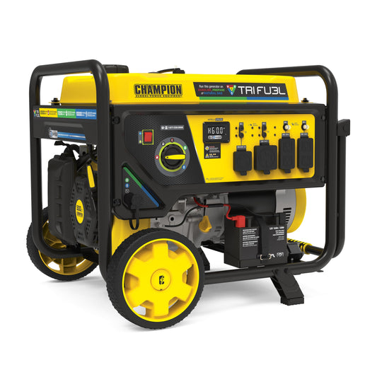 Champion Power Equipment 12,500-Watt Electric Start Tri Fuel Home Backup Portable Generator with Free 3-Year Warranty