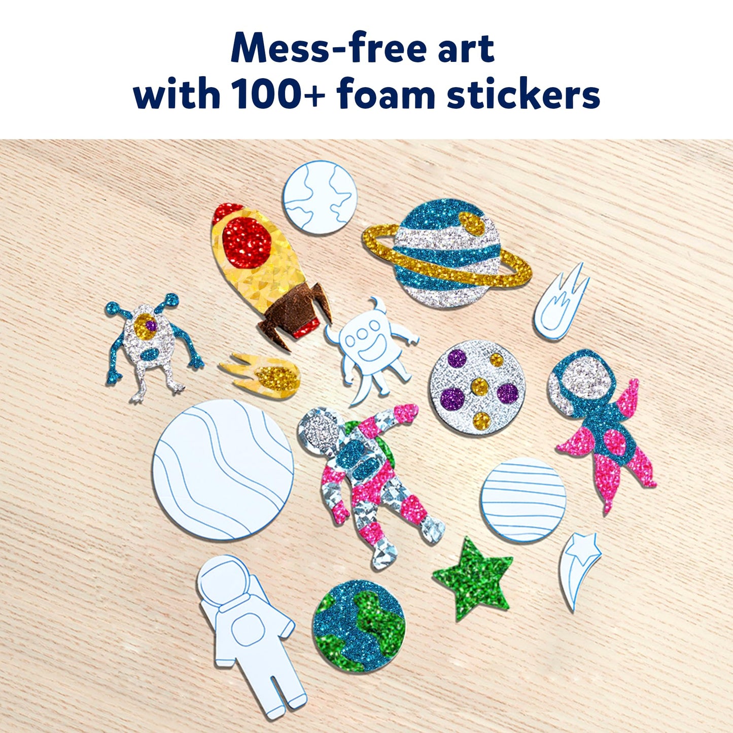 Skillmatics Foil Fun - Space, No Mess Art for Kids, Craft Kits & Supplies, DIY Creative Activity, Travel Toys, Gifts for Boys & Girls Ages 4, 5, 6, 7, 8, 9