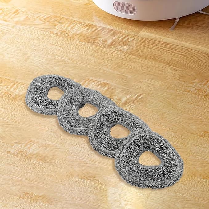 Reusable Washable Microfiber Mop Cloth Replacement Set For Narwal For Freo X Ultra J4 J4 Lite Robot Vacuum Cleaner, 4 White Pads And 4 Gray Pads For Efficient Home Floor Cleaning