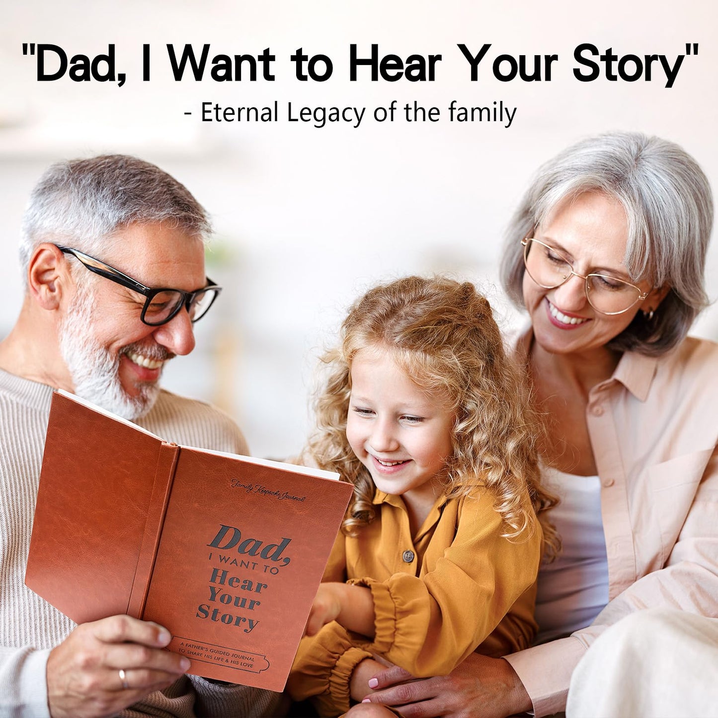 Dad, I Want to Hear Your Story, Gifts for Dad, Leather Hardcover Journal with Prompts 250+, Papa Gifts for Birthday, Father's Day, Christmas, Dads Story Memory Book, Guided Journal to Share His Life