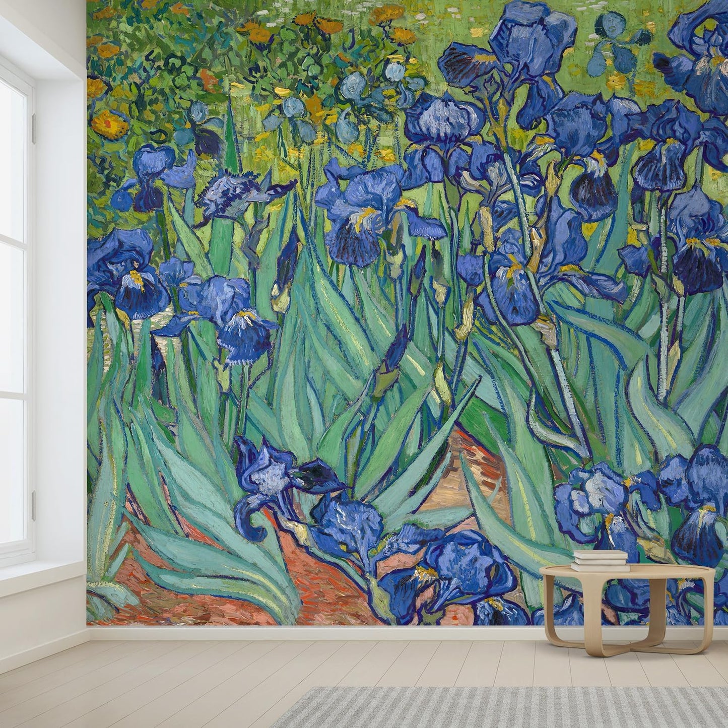 wall26 Wall Sticker/Wall Mural Irises by Vincent Van Gogh Dutch Impressionism, Not Peel and Stick, Non-Woven Wallpaper Decorative for Bedroom, Living Room, Office - 96x120 inches