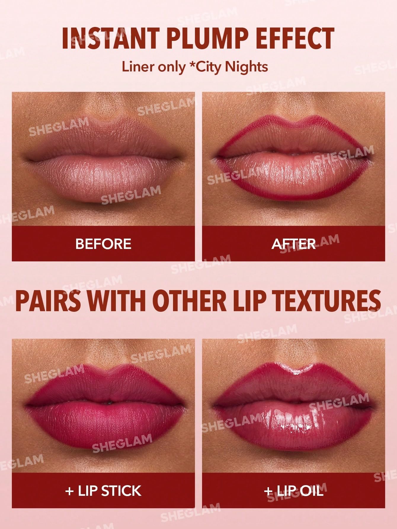 SHEGLAM Lip Facts Lip Liner Highly-Pigmented Pencil For Shaping & Sculpting Lips Long-Lasting Creamy Make Up-Brazen