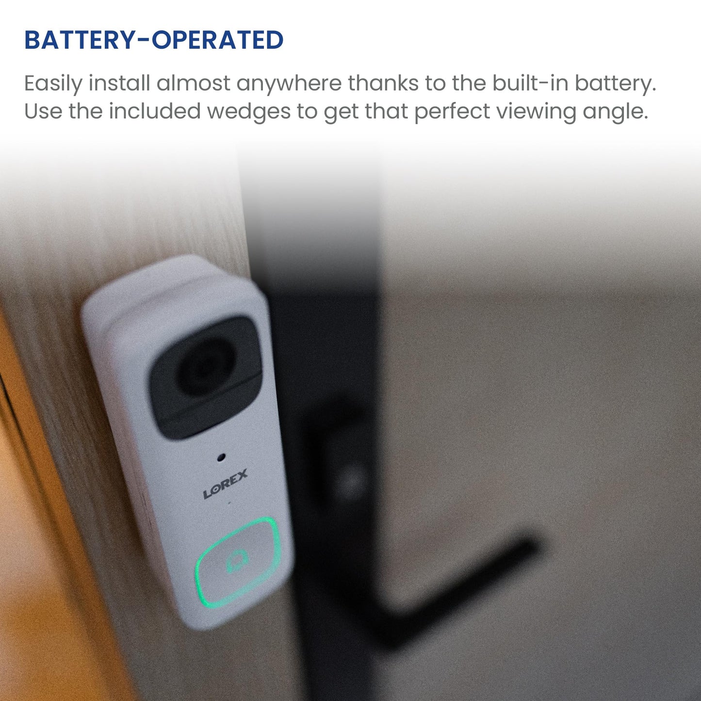 Lorex 2K Wireless WiFi Smart Video Doorbell Camera | No Subscription Fee | 32GB MicroSD Card Included | Smart Security Lighting | Night Vision | Battery-Powered | Motion Detection | Black