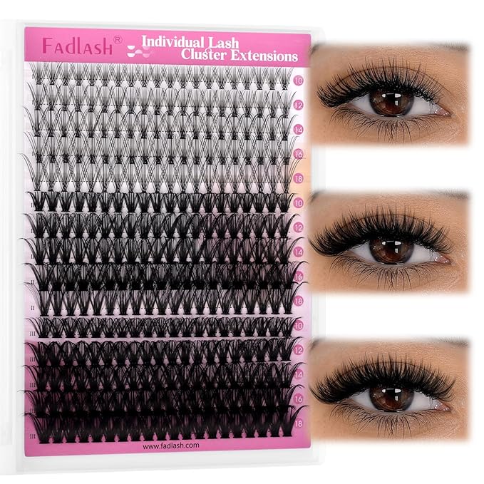 Individual Lashes 300pcs 20D+40D+50D Mixed Lash Clusters D Curl Cluster Lashes Natural Look Lash Clusters Extensions Cluster Lashes DIY Eyelash Extension Supplies (20D/40D/50D-0.07D, 10-18mm)