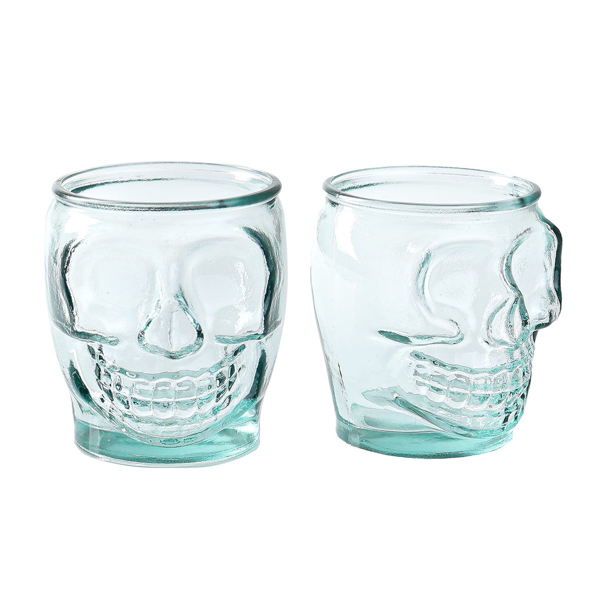 6 Pack - 15 Oz Sugar Skull Glass Summerween Tumblers - Set of 6 Creepy Drinking Cups -15 oz, Witchy Gifts, Spooky Goth Gifts For Women, - Gothic Kitchen Decor, Witchy Barware Skull Jar