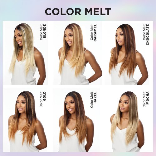 Sensationnel What Lace 13X6 Wigs - Mariella 26 Inch Human Hair Blend Lacefrontal Glueless Synthetic With Natural Density Preplucked Hairline (1B OFFBLACK)
