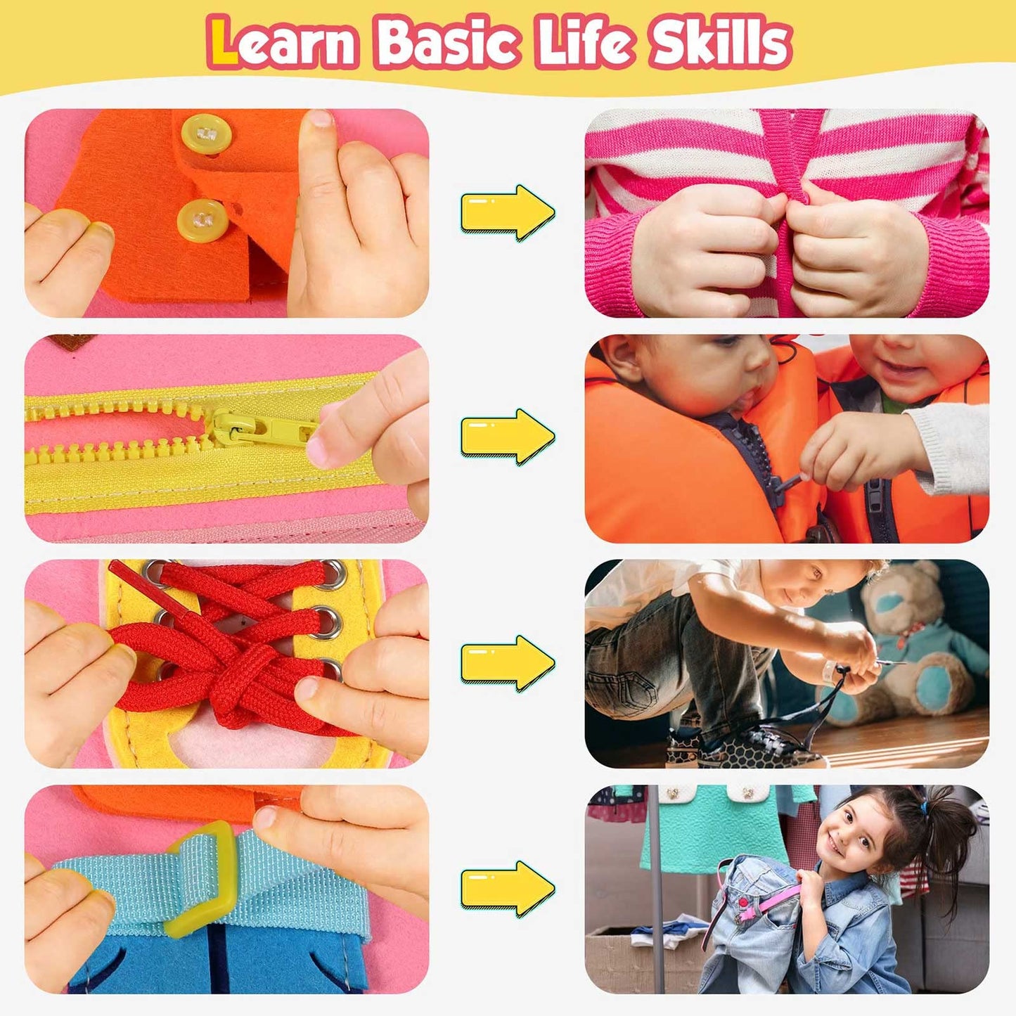 Winblo Toddler Busy Board - Montessori Toys for Toddler Girl Birthday Gift, Educational Learning Sensory Busy Book for Toddlers Girls, Toddlers Activities Travel Toys for Airplane Car