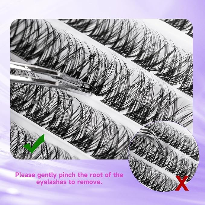 Individual Lashes 120 Cluster Lashes DIY Eyelash Extension Thin Band Wide Stem Lash Clusters with Applicator and Lash Bond and Seal Lash Extension Kit Mix 10-16mm Length C/D-OP17