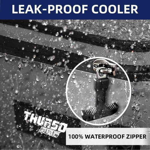 THURSO SURF Soft Cooler 24 Can Portable Ice Cooler Bag — 48 hr Insulation Leakproof & Airtight Waterproof Zipper Floating Beach Cooler for Travel Camping Kayak Paddleboard (Navy)