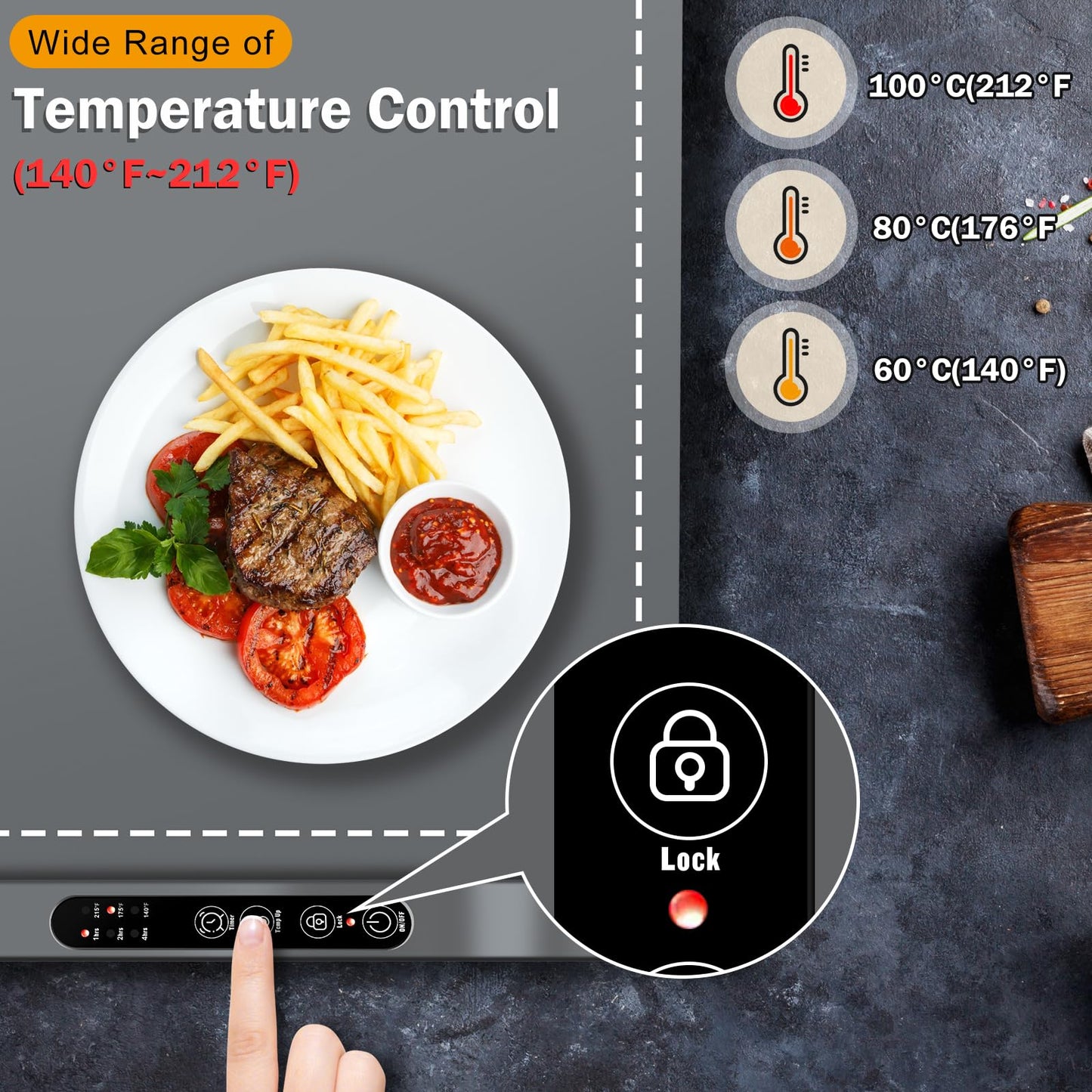 ZIHUOFAN Food Warming Mat - Portable Party Buffet Electric Warming Tray, Foldable Food Warmer, Timed Off, Temperature Adjustable, Suitable for Daily, Outdoor, Party