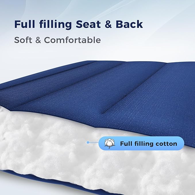 MAISON ARTS Oversized XXL Zero Gravity Chair, 30" Wide Seat Padded Foldable Recliner, Anti Gravity Outdoor Lawn Chair for Poolside/Backyard/Beach, Supports 400lbs, Blue & Grey