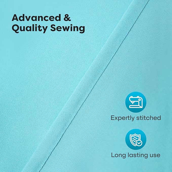 Comfyanno Massage Table Sheets Sets, 3 Pcs Professional Microfiber Massage Bed Cover Sheets, Soft, Light-Weight, Stain & Wrinkle Resistant, Includes Flat & Fitted Sheet, Face Cradle Cover - Sea Blue