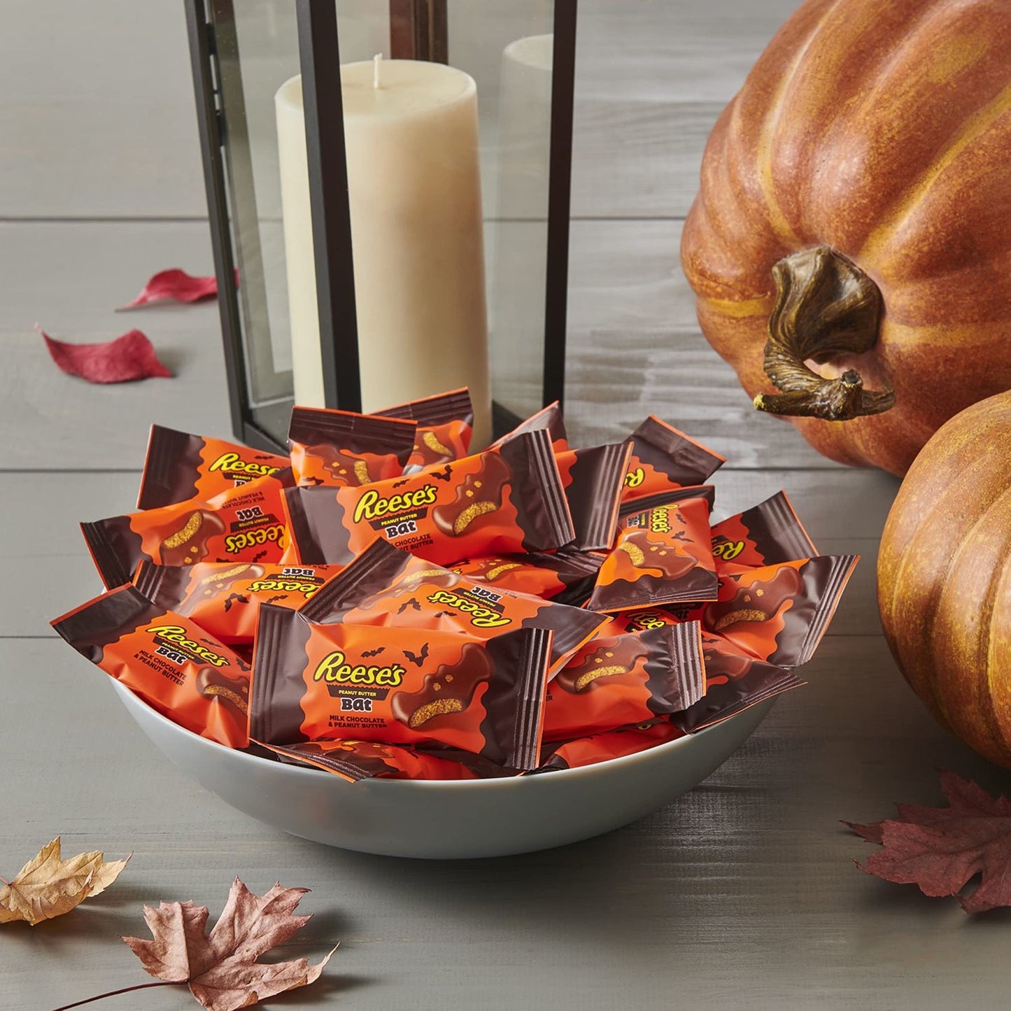 REESE'S Milk Chocolate Peanut Butter Snack Size Bats Candy, Halloween, 10.2 oz Bag