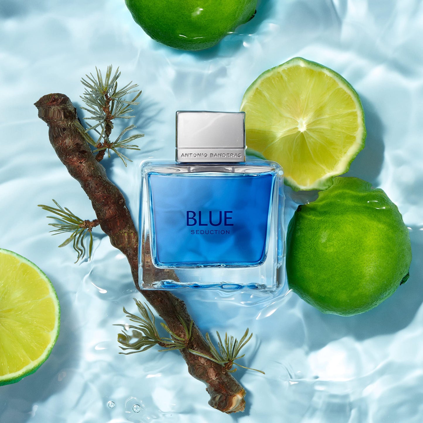 Banderas Blue Seduction Eau De Toilette for Men - Fresh, Romantic, Fruity Scent - Woody, Aquatic Notes of Apple, Sea Water - Ide